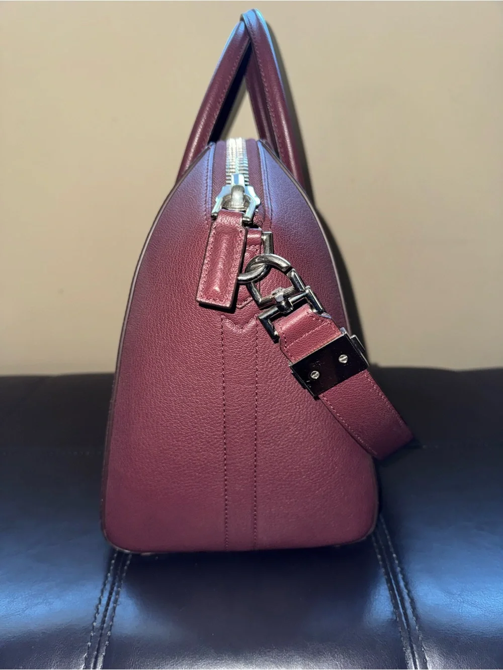 Givenchy Medium Antigona Bag in Oxblood Grained Leather
